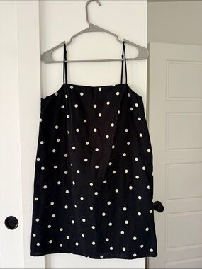 H&M Black Mini Dress with White Polka Dots